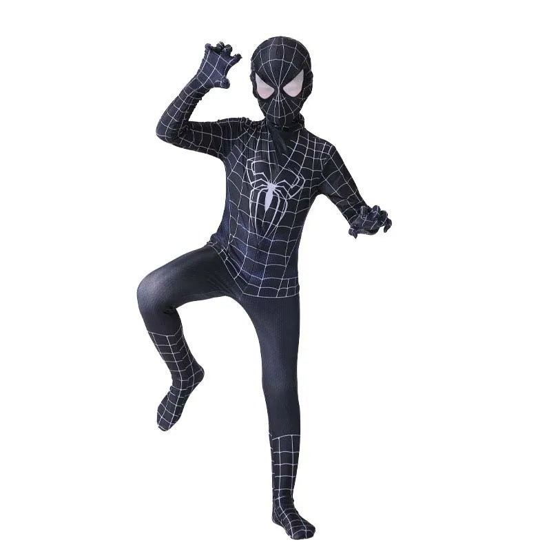 Boys Girls Spiderman Costume Superhero Jumpsuit | Miles Morales Spider-Man Cosplay