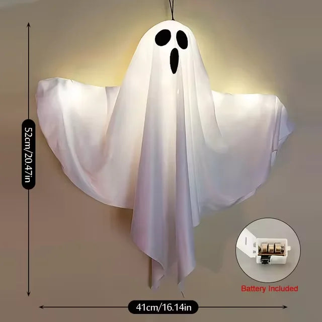 Classic Hanging Fabric Ghost – Spooky Haunted House Pendant for Halloween Decor