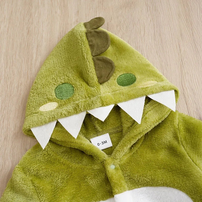 Baby's First Roar! Cozy Dinosaur Romper Costume - Infant Halloween Costume