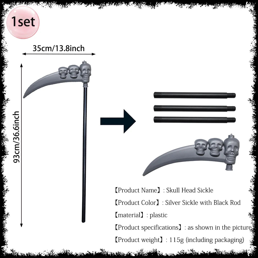 Complete Grim Reaper Costume Set | Includes Robe, Mask, Scythe &amp; GLOW-IN-THE-DARK Gloves (Adult & Kids Sizes)