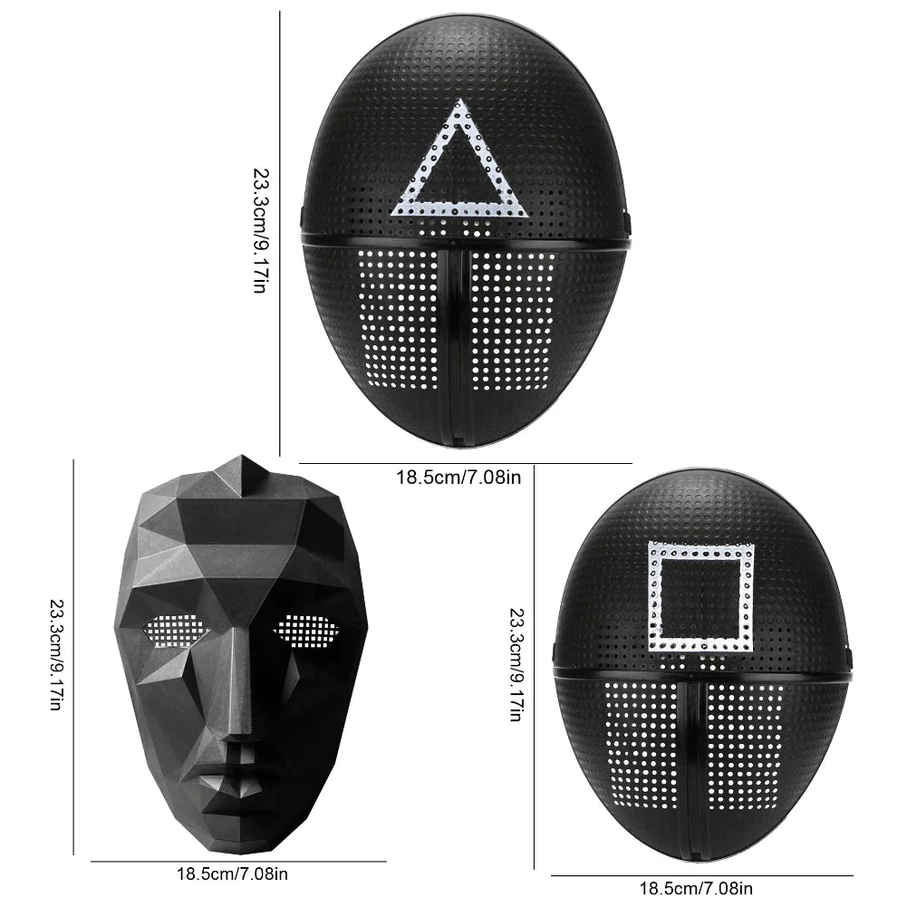 Squid Game Cosplay Masks | Choose Your Role: Front Man or Soldier (Circle, Square, Triangle)