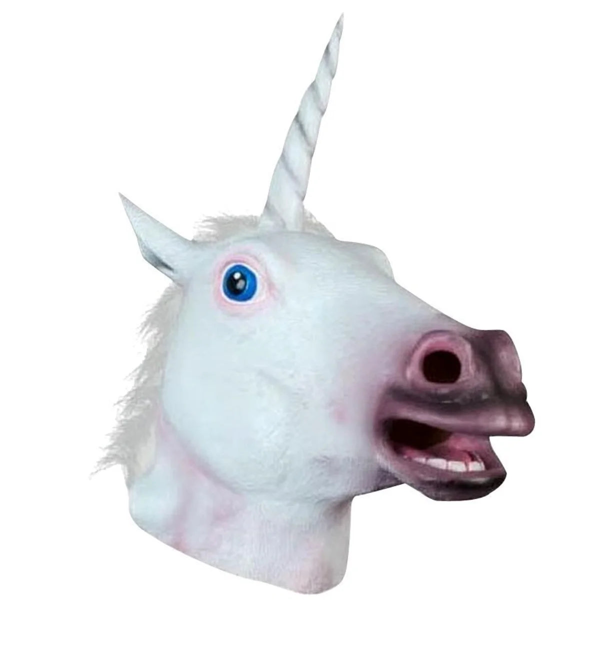 Creepy Unicorn Head Mask | Funny Full Head Latex/Rubber Meme Costume (Adult)