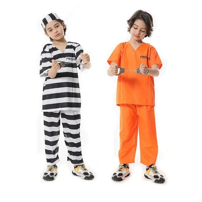 Costume Orange Prisoner Jumpsuit Jailbird Outfit for Halloween