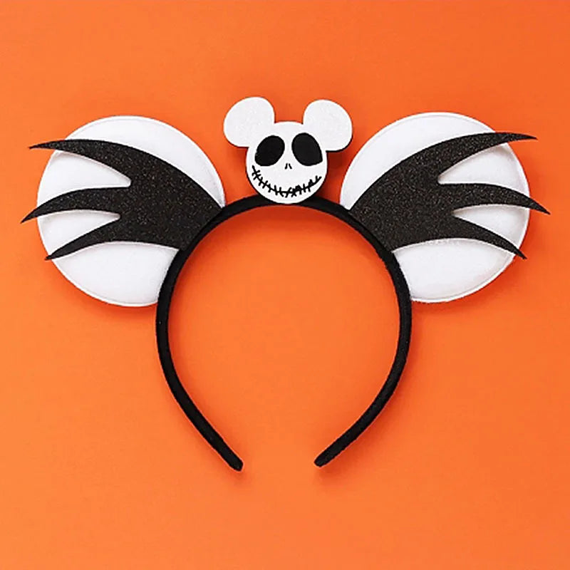 Halloween Mouse Ears Headband | Spooky Theme Park Style Assortment (Bat, Witch, Pumpkin) | Cute Halloween Accessories