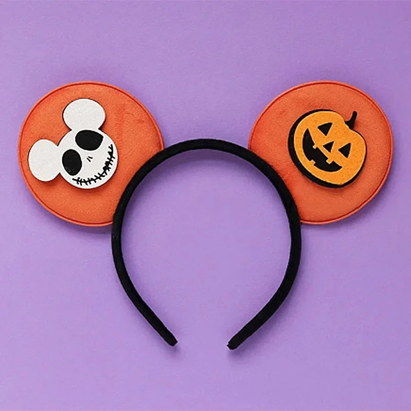 Halloween Mouse Ears Headband | Spooky Theme Park Style Assortment (Bat, Witch, Pumpkin) | Cute Halloween Accessories
