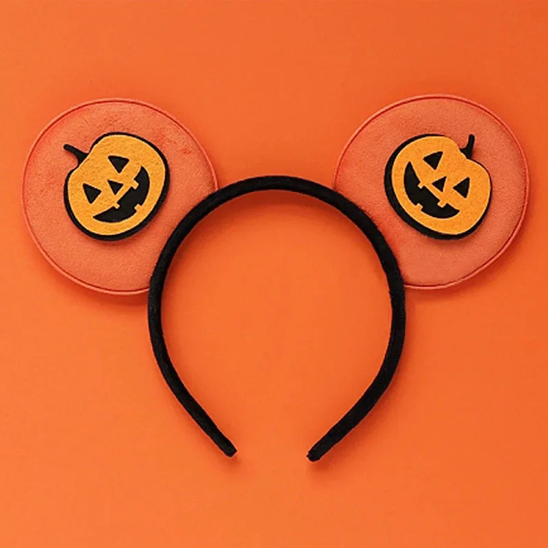 Halloween Mouse Ears Headband | Spooky Theme Park Style Assortment (Bat, Witch, Pumpkin) | Cute Halloween Accessories
