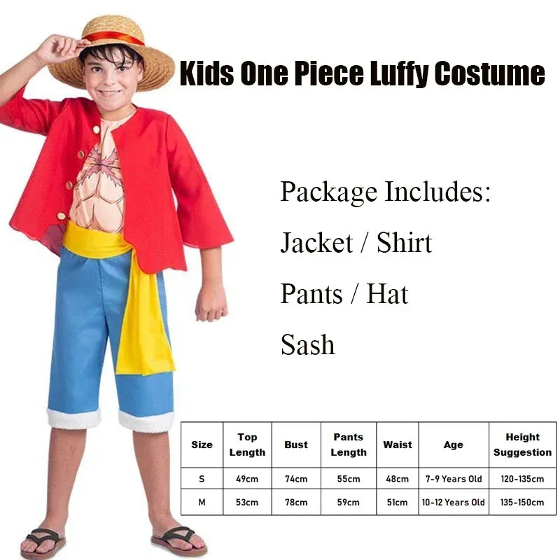 Kids Anime Luffy or Roronoa Zoro Cosplay | Kids Halloween Costume